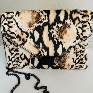 Loeffler Randall Lock Haircalf Clutch Python Print